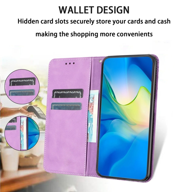 For Samsung Galaxy S24 5G Retro Elephant Embossed Leather Phone Case(Purple)