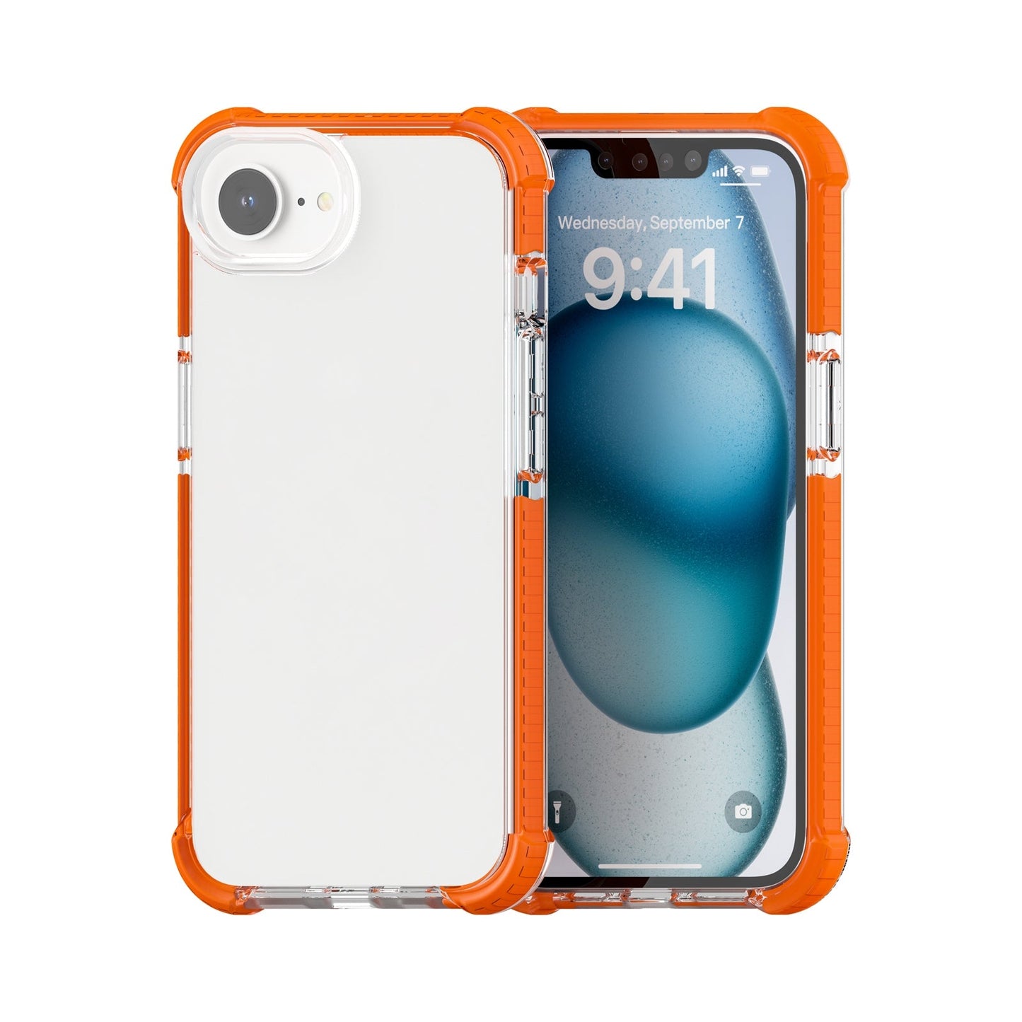 For iPhone 16e Acrylic Full Coverage Shockproof Phone Case(Orange)