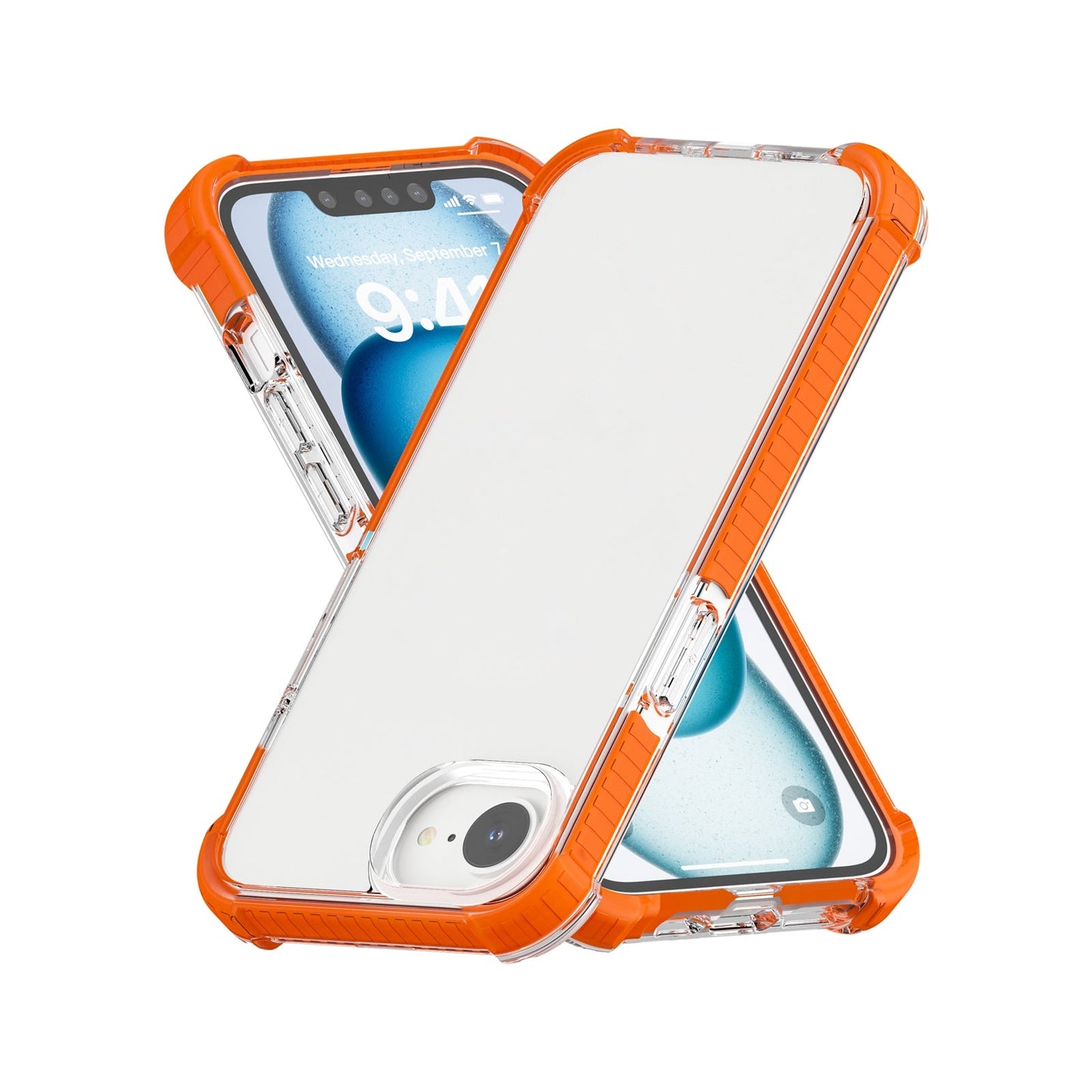 For iPhone 16e Acrylic Full Coverage Shockproof Phone Case(Orange)