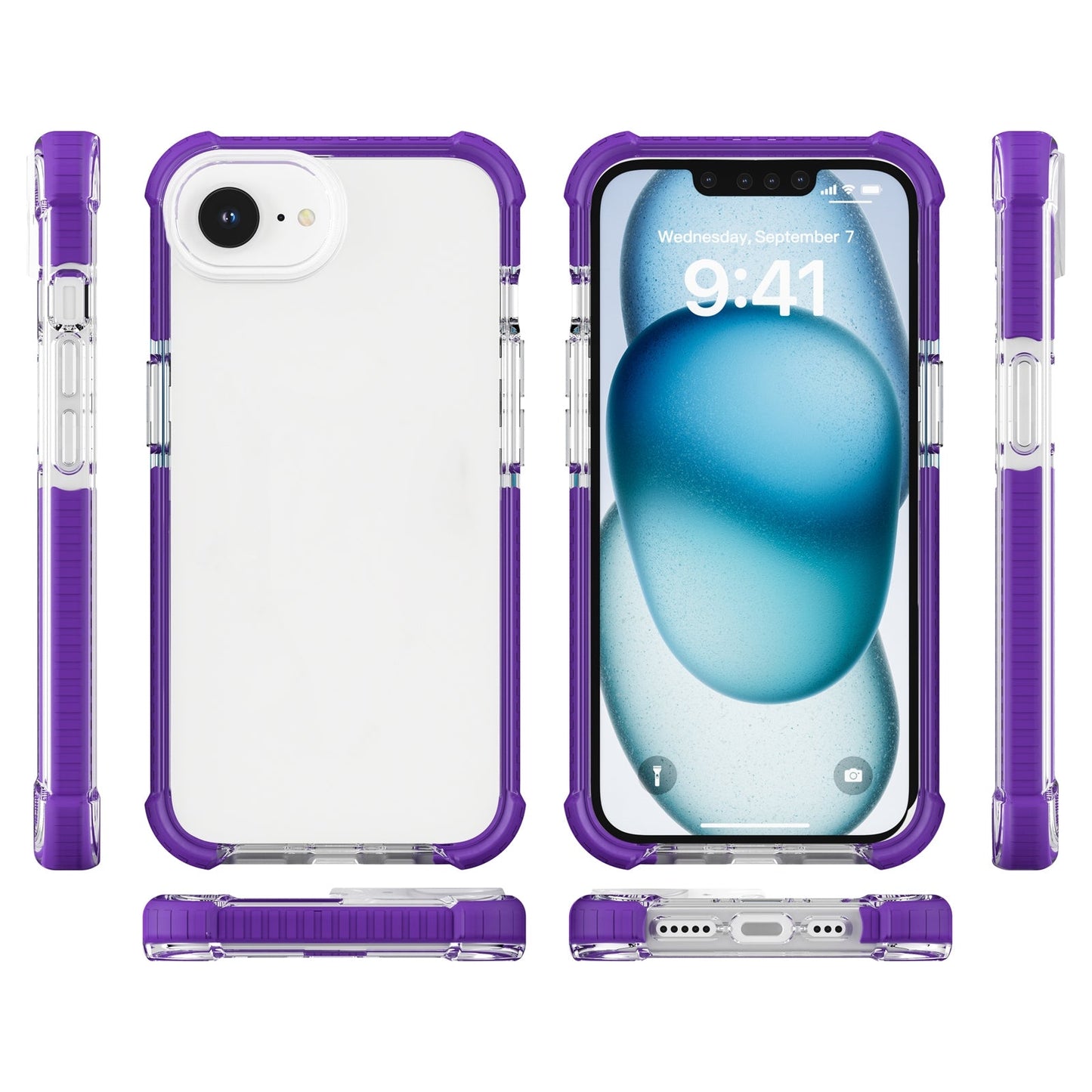 For iPhone 16e Acrylic Full Coverage Shockproof Phone Case(Purple)