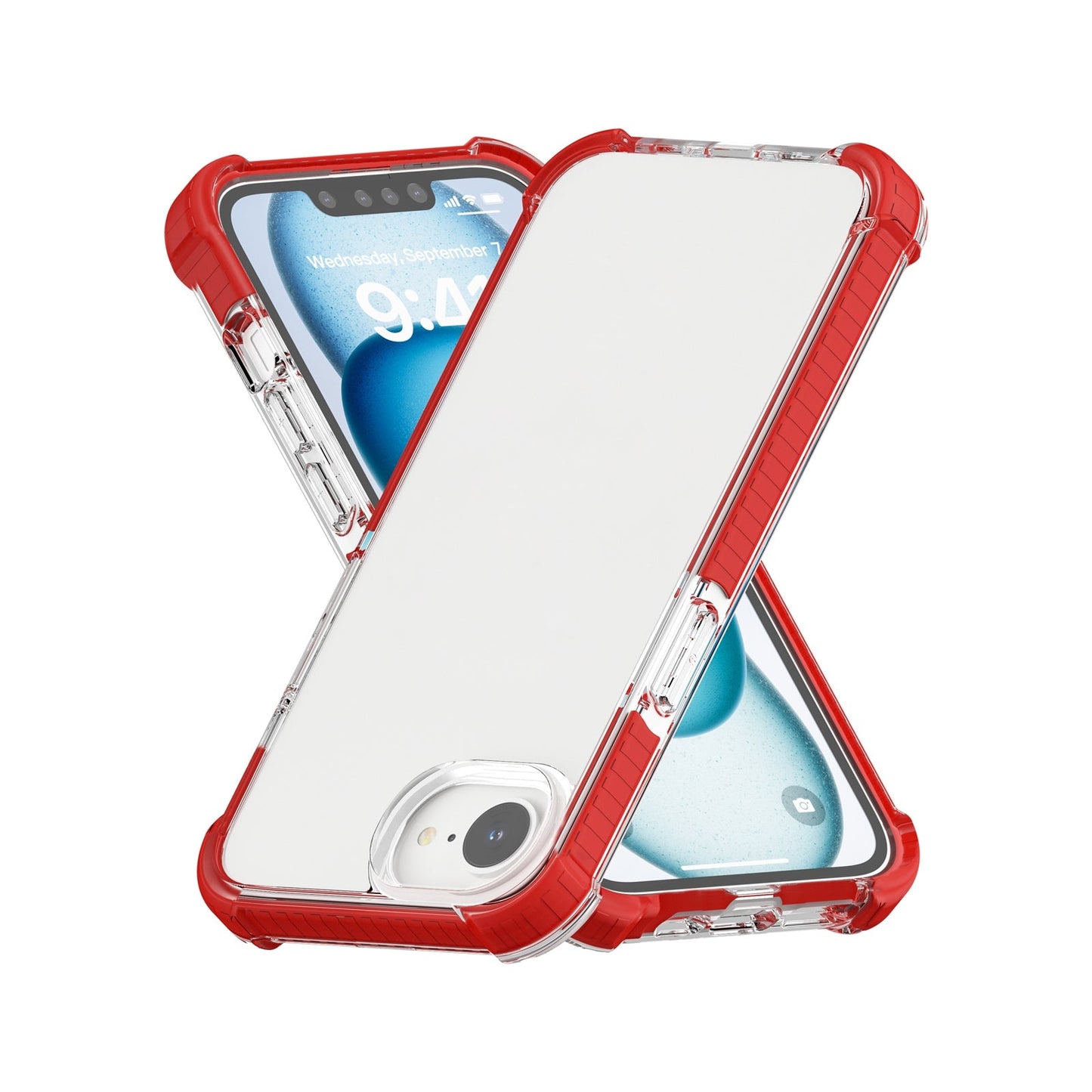 For iPhone 16e Acrylic Full Coverage Shockproof Phone Case(Red)