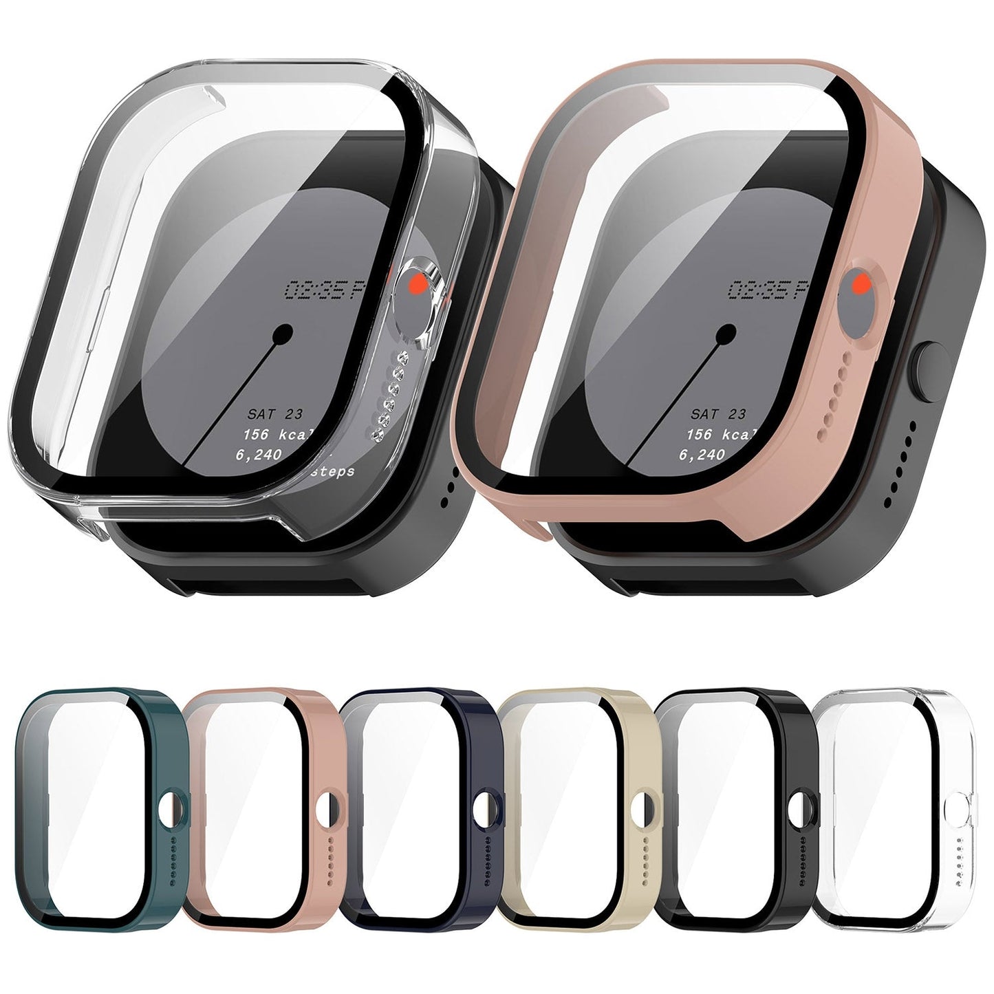 For CMF Watch Pro D395 PC + Tempered Film Integrated Watch Protective Case(Transparent)