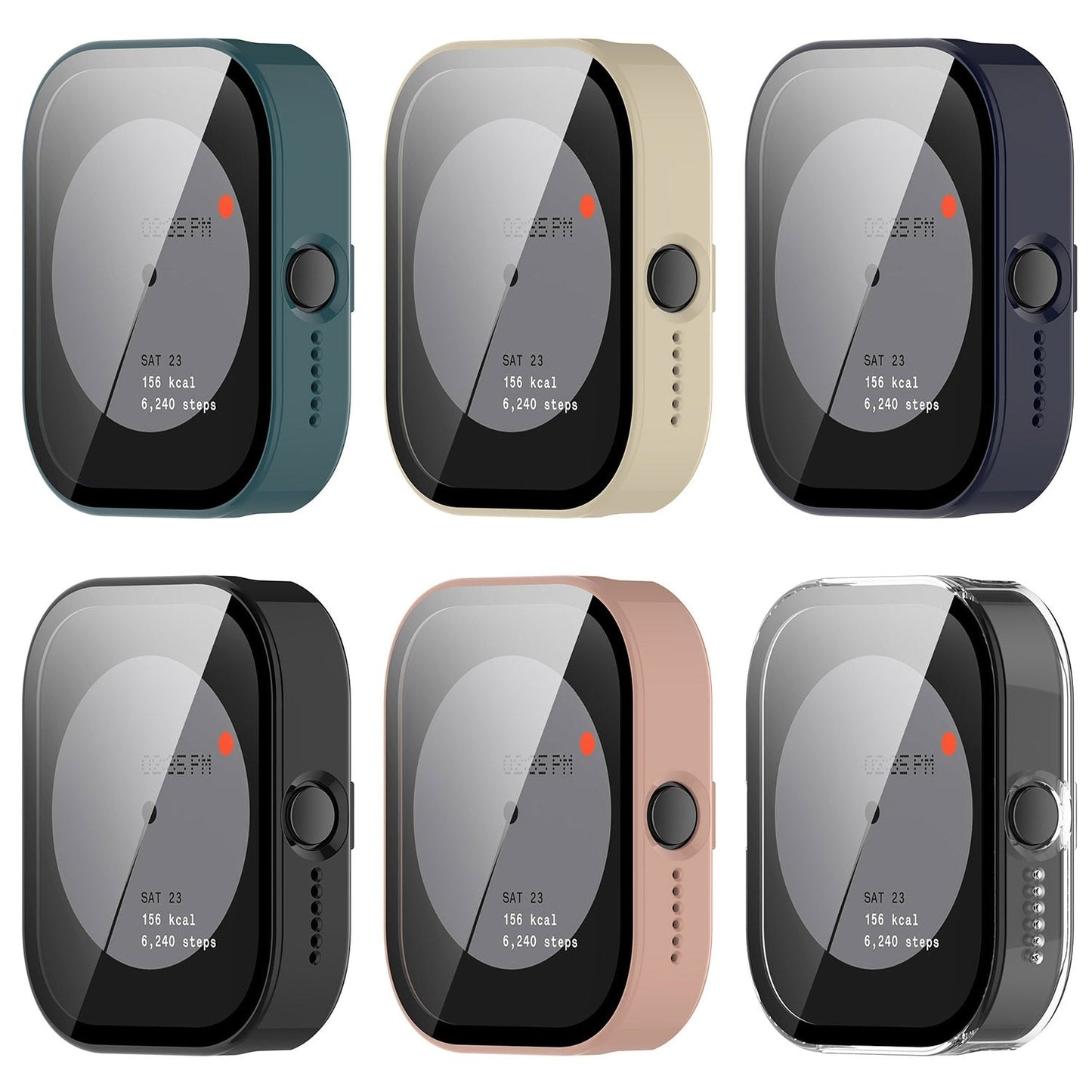 For CMF Watch Pro D395 PC + Tempered Film Integrated Watch Protective Case(Black)