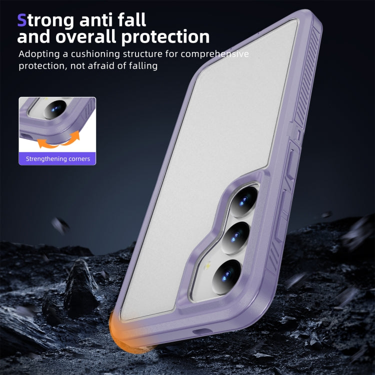 For Samsung Galaxy S24 5G Guard Life Waterproof Frosted Phone Case(Light Purple)
