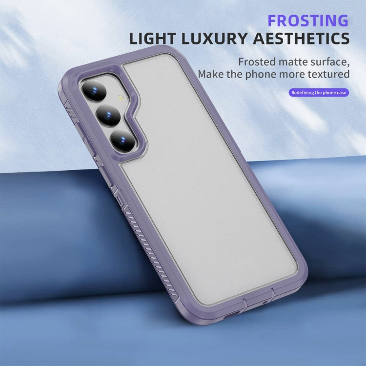 For Samsung Galaxy S24 5G Guard Life Waterproof Frosted Phone Case(Light Purple)