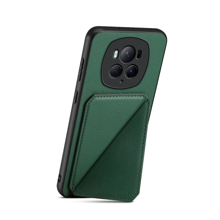 For Honor Magic6 Pro 5G D04 Calf Texture Dual Card Slot Holder Phone Case(Green)