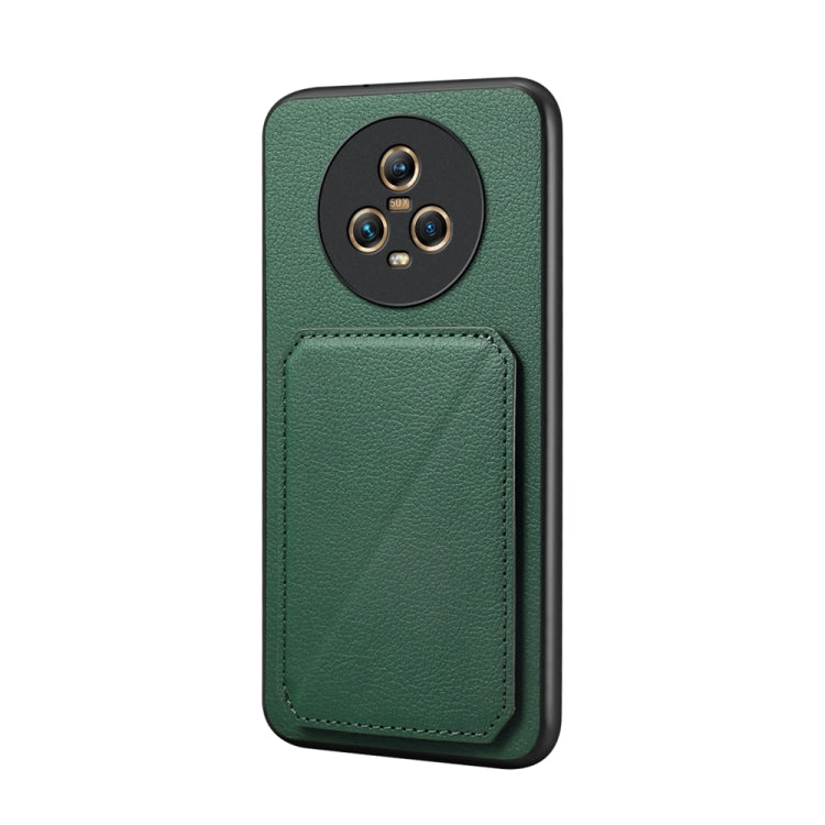 For Honor Magic5 5G D04 Calf Texture Dual Card Slot Holder Phone Case(Green)