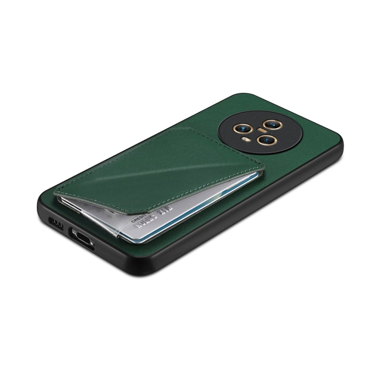For Honor Magic5 5G D04 Calf Texture Dual Card Slot Holder Phone Case(Green)