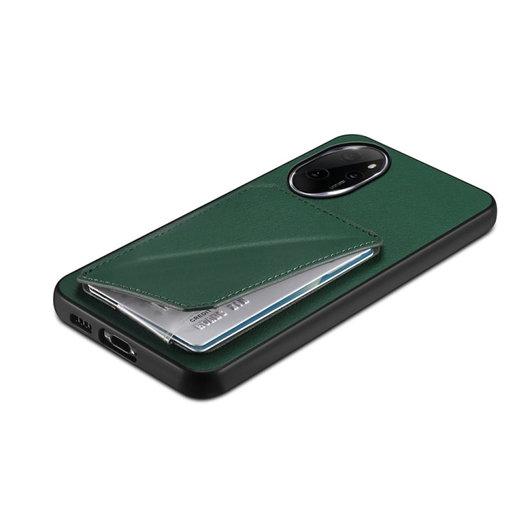For Honor 100 Pro D04 Calf Texture Dual Card Slot Holder Phone Case(Green)