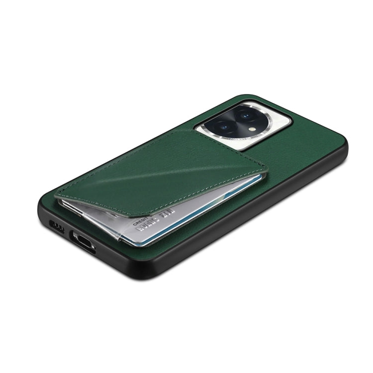 For Honor 100 D04 Calf Texture Dual Card Slot Holder Phone Case(Green)