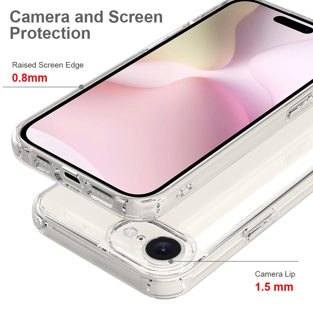 For iPhone 16e Scratchproof Acrylic TPU Phone Case(Transparent)