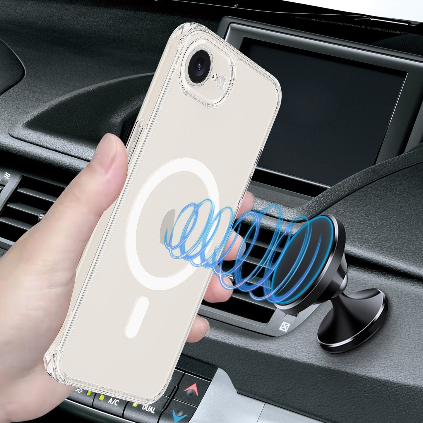 For iPhone 16e Magsafe Scratchproof Acrylic TPU Phone Case(Transparent)