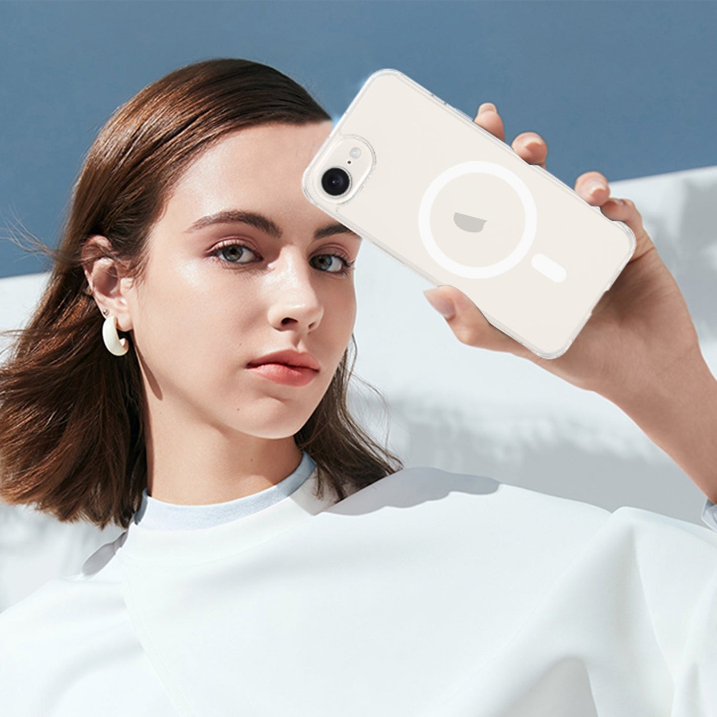 For iPhone 16e Magsafe Scratchproof Acrylic TPU Phone Case(Transparent)