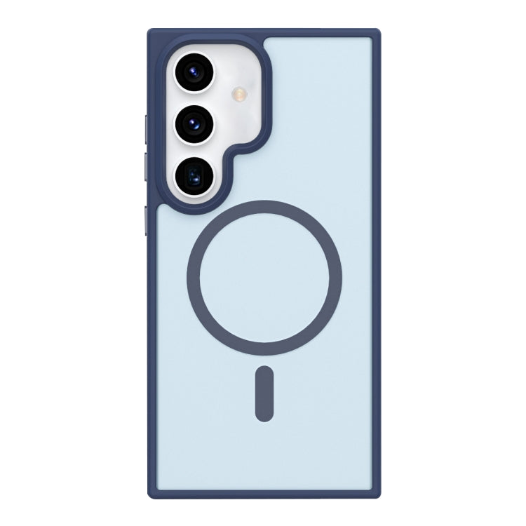 For Samsung Galaxy S24 5G Metal Button Skin Feel Matte MagSafe Shockproof Phone Case(Lavender Grey)