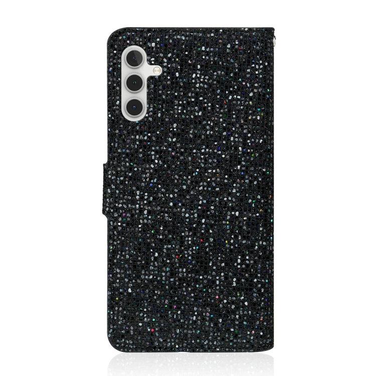 For Samsung Galaxy S24 5G Glitter Powder Filp Leather Phone Case(Black)