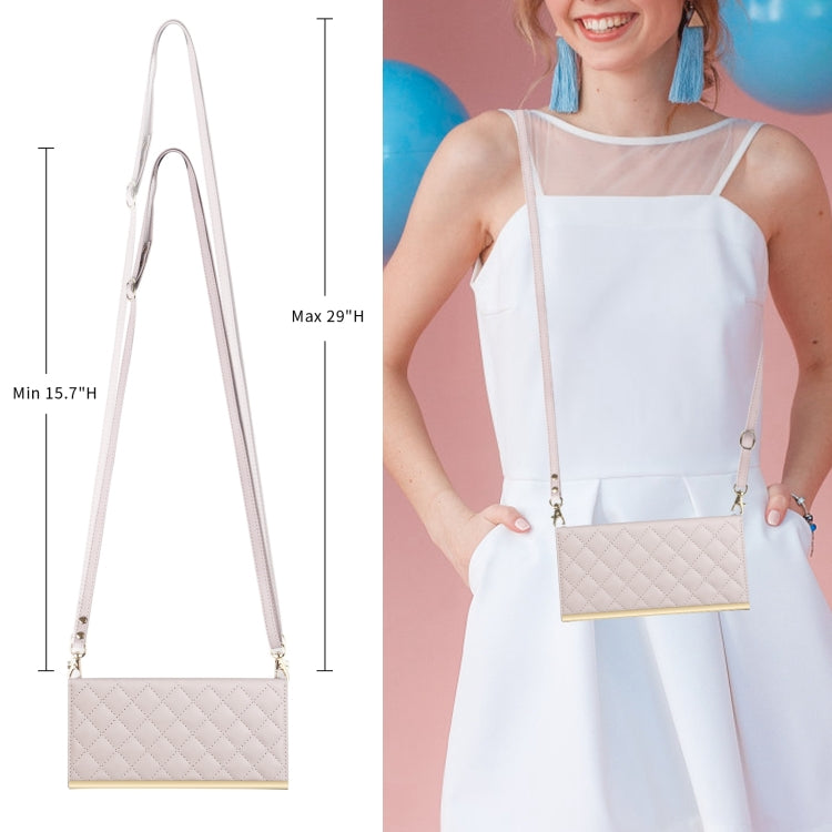 For Samsung Galaxy S24 5G Crossbody Rhombic Sucker Leather Phone Case(White)