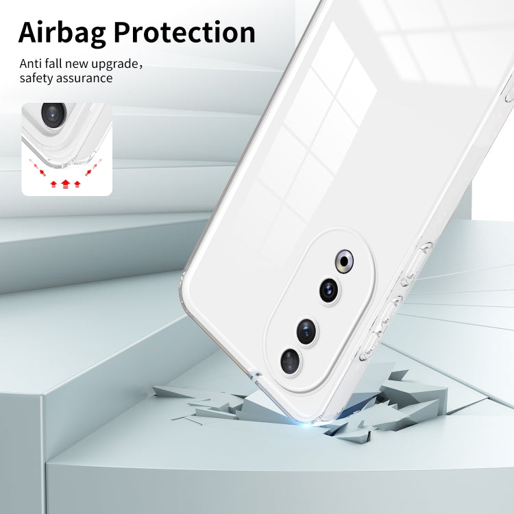 For Honor 90 3 in 1 Clear TPU Color PC Frame Phone Case(White)