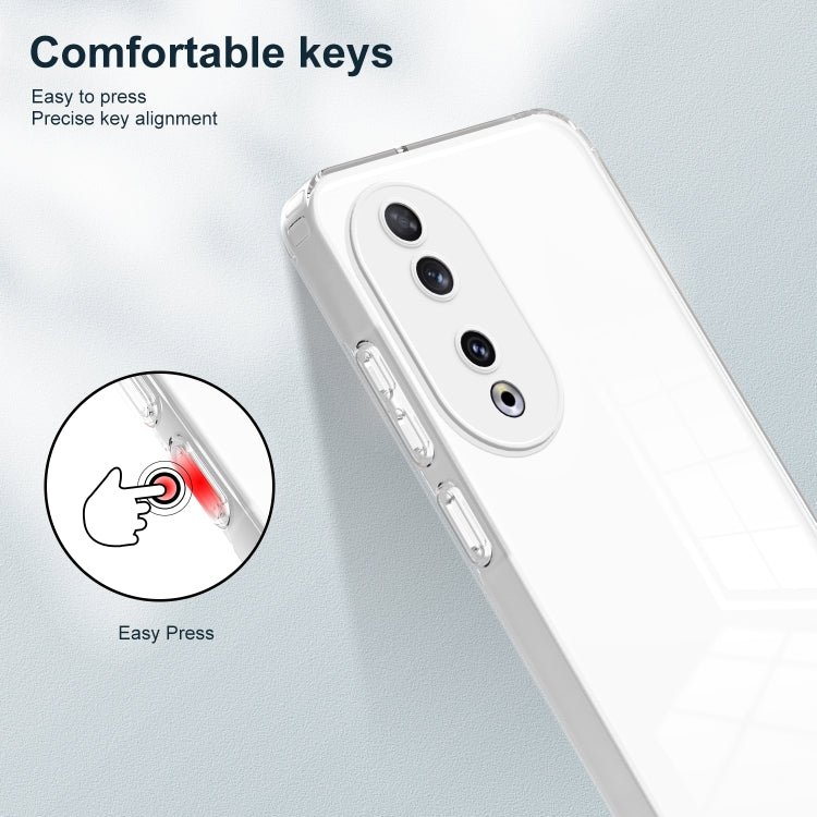 For Honor 90 3 in 1 Clear TPU Color PC Frame Phone Case(White)
