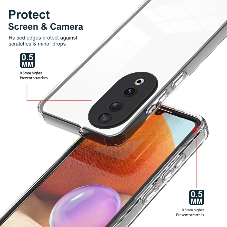 For Honor 90 3 in 1 Clear TPU Color PC Frame Phone Case(Black)