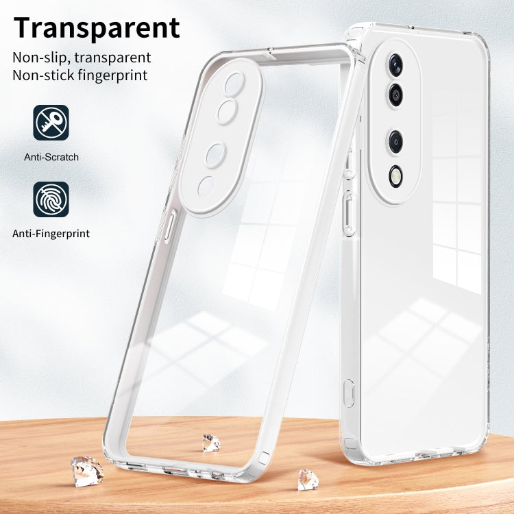 For Honor X7b 3 in 1 Clear TPU Color PC Frame Phone Case(White)