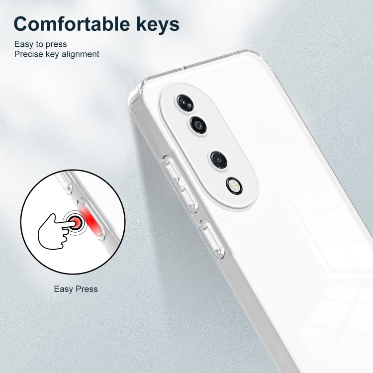 For Honor X7b 3 in 1 Clear TPU Color PC Frame Phone Case(White)