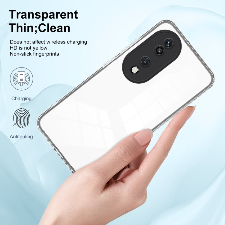 For Honor X7b 3 in 1 Clear TPU Color PC Frame Phone Case(Black)