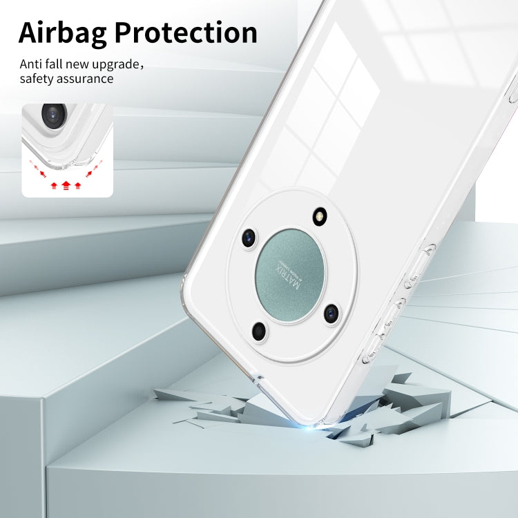 For Honor X9a 3 in 1 Clear TPU Color PC Frame Phone Case(White)