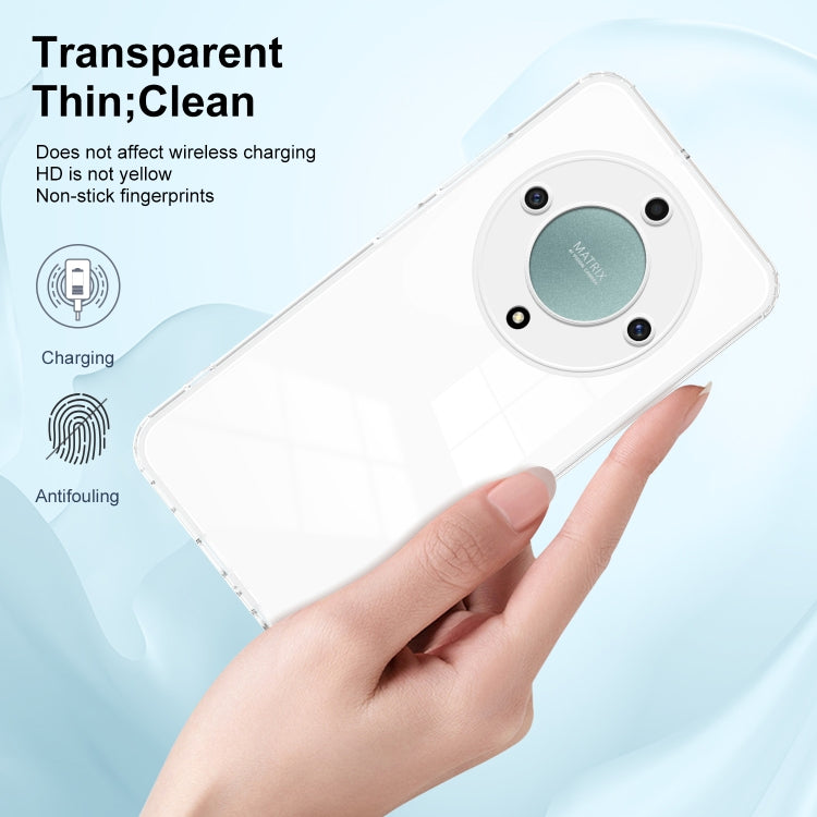 For Honor X9a 3 in 1 Clear TPU Color PC Frame Phone Case(White)