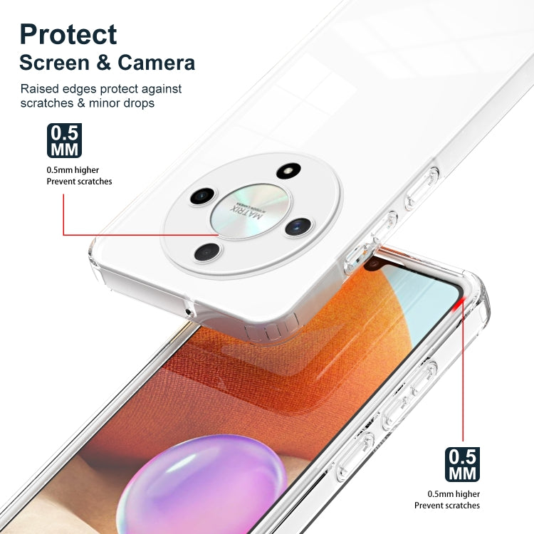 For Honor X9b 3 in 1 Clear TPU Color PC Frame Phone Case(White)
