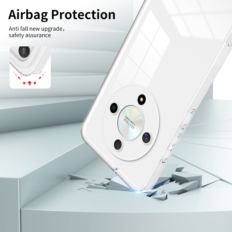 For Honor X9b 3 in 1 Clear TPU Color PC Frame Phone Case(White)