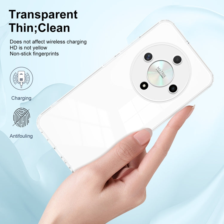 For Honor X9b 3 in 1 Clear TPU Color PC Frame Phone Case(White)