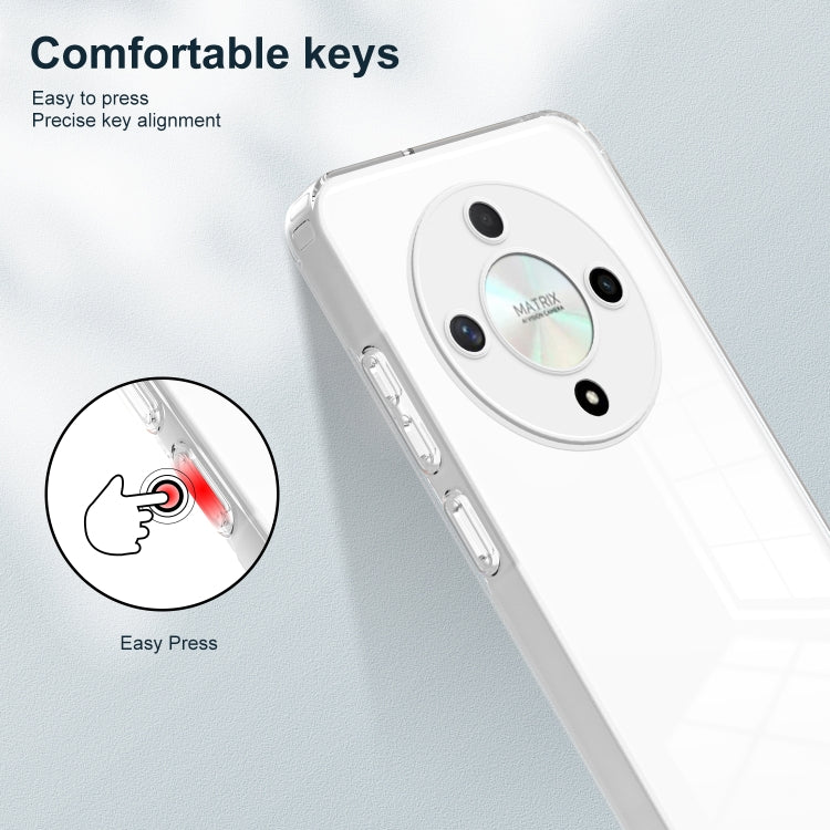 For Honor X9b 3 in 1 Clear TPU Color PC Frame Phone Case(White)