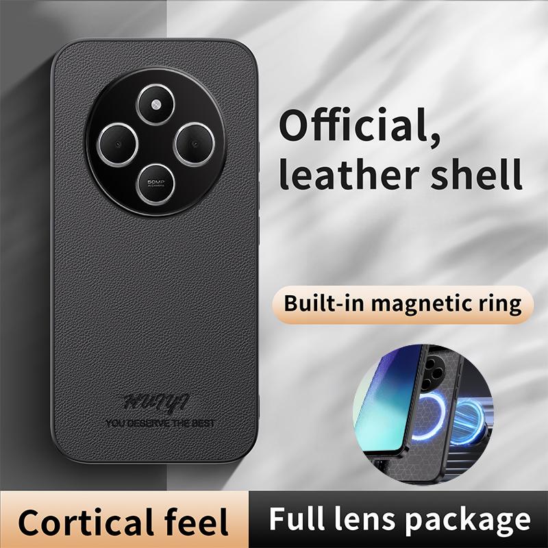 For Redmi 14C 4G HUIYI Leather Magnetic Phone Case(Grey)