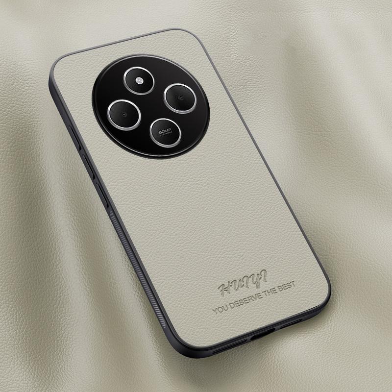 For Redmi 14C 4G HUIYI Leather Magnetic Phone Case(White)