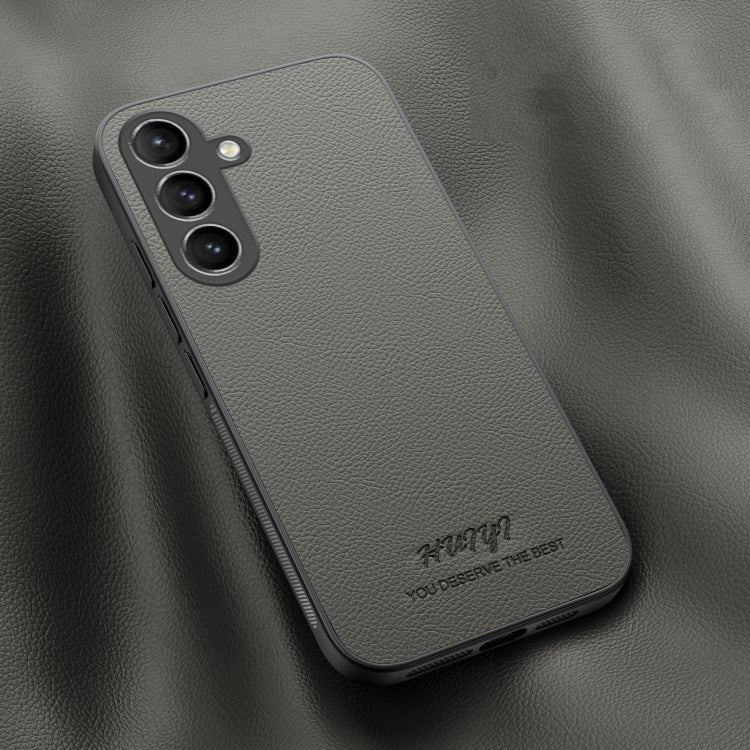 For Samsung Galaxy S24 5G HUIYI Leather MagSafe Magnetic Phone Case(Grey)