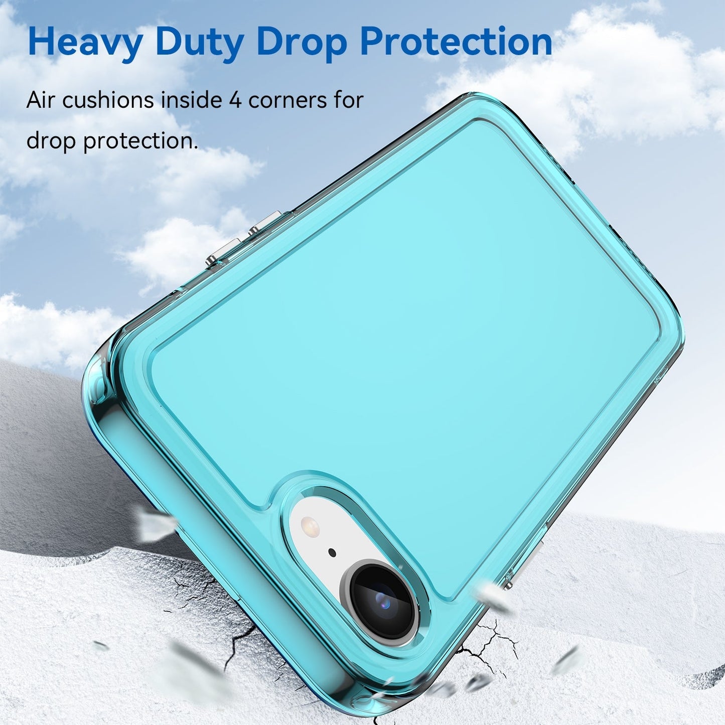 For iPhone 16e Candy Series TPU Phone Case(Transparent Blue)