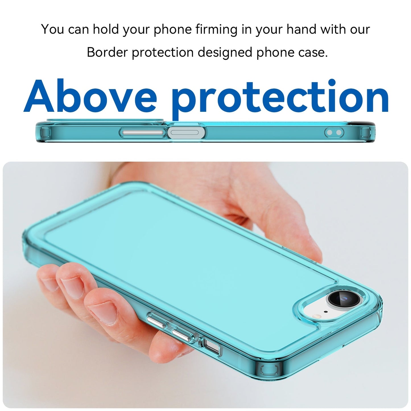 For iPhone 16e Candy Series TPU Phone Case(Transparent Blue)