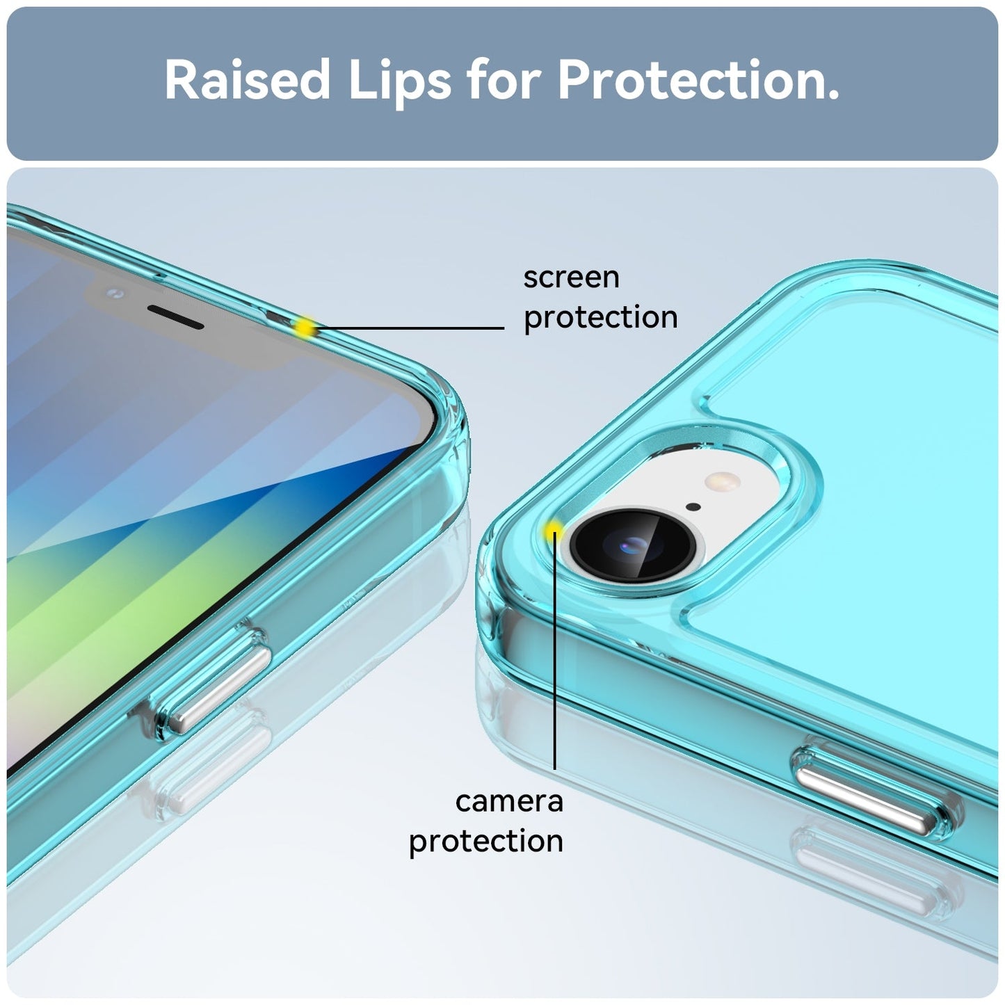 For iPhone 16e Candy Series TPU Phone Case(Transparent Blue)