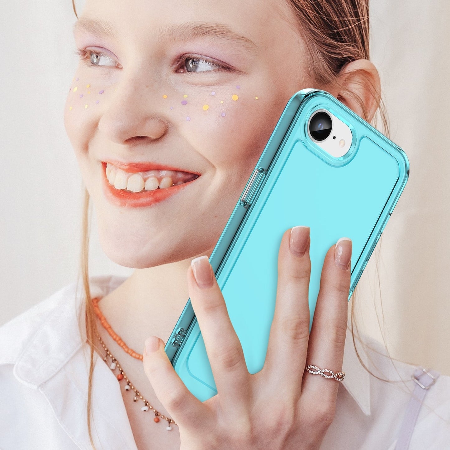 For iPhone 16e Candy Series TPU Phone Case(Transparent Blue)