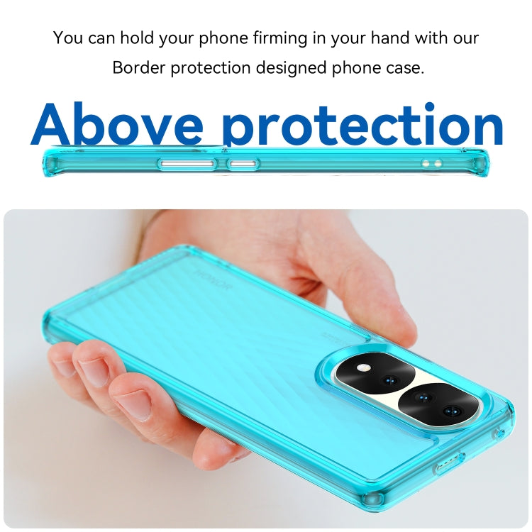 For Honor 70 Pro 5G Candy Series TPU Phone Case(Transparent Blue)