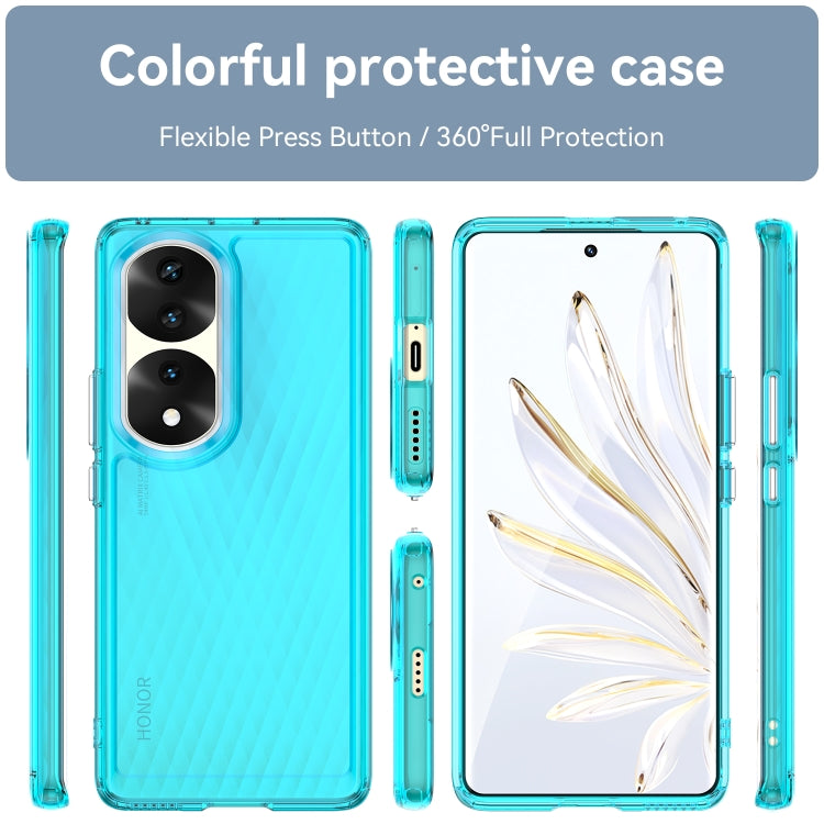 For Honor 70 Pro+ 5G Candy Series TPU Phone Case(Transparent Blue)