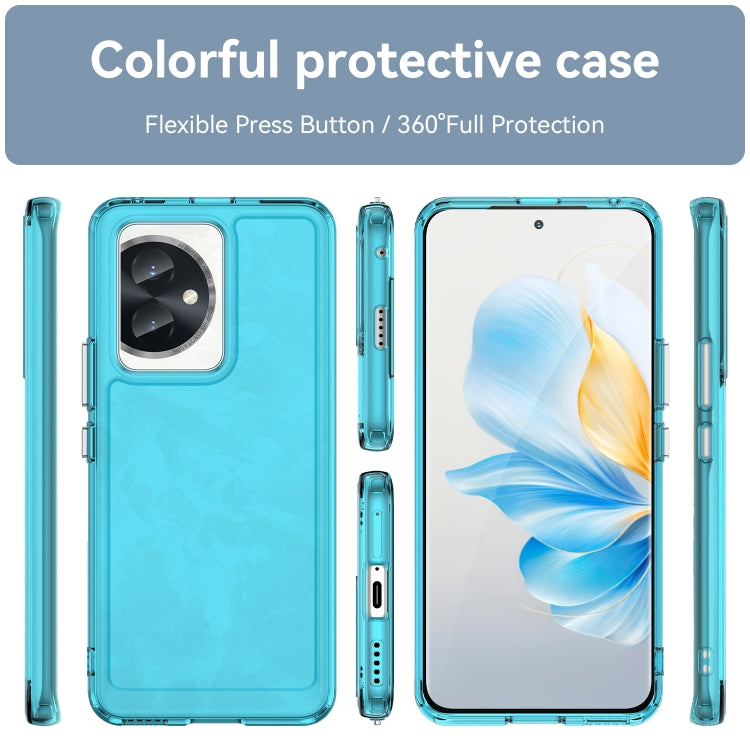 For Honor 100 Candy Series TPU Phone Case(Transparent Blue)