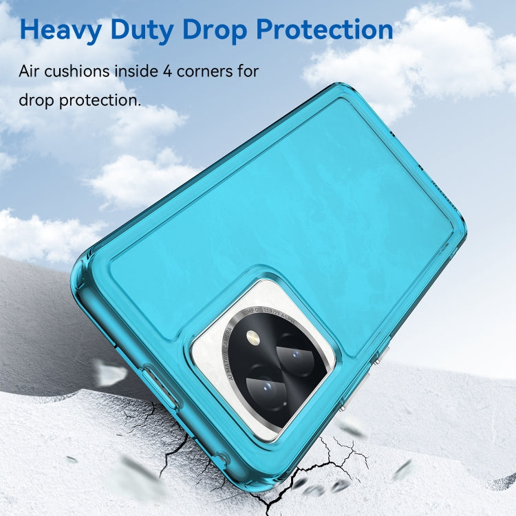 For Honor 100 Candy Series TPU Phone Case(Transparent Blue)