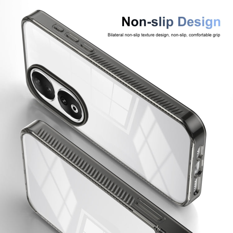 For Honor 90 2.5mm Anti-slip Clear Acrylic Hybrid TPU Phone Case(Black)