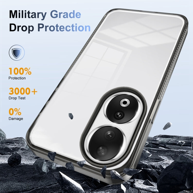 For Honor 90 2.5mm Anti-slip Clear Acrylic Hybrid TPU Phone Case(Black)