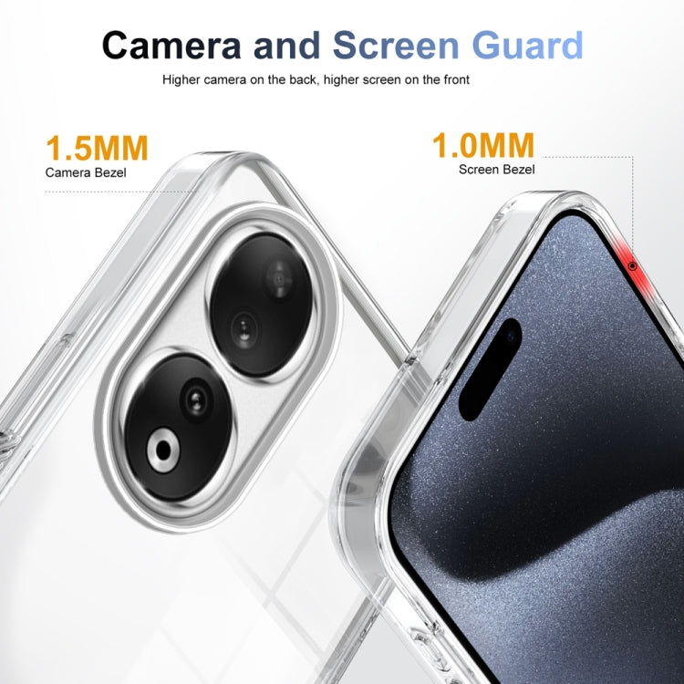 For Honor 90 2.5mm Anti-slip Clear Acrylic Hybrid TPU Phone Case(Transparent)