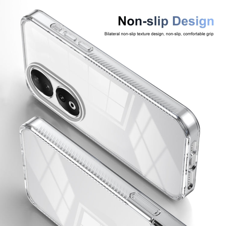 For Honor 90 2.5mm Anti-slip Clear Acrylic Hybrid TPU Phone Case(Transparent)