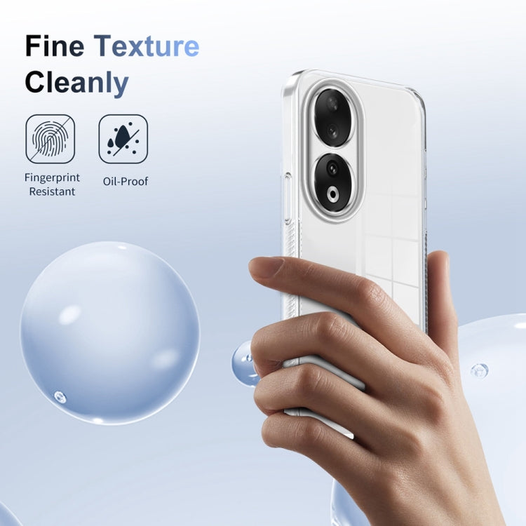 For Honor 90 2.5mm Anti-slip Clear Acrylic Hybrid TPU Phone Case(Transparent)