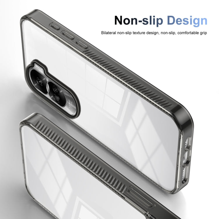 For Honor 90 Lite 2.5mm Anti-slip Clear Acrylic Hybrid TPU Phone Case(Black)