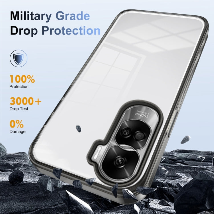 For Honor 90 Lite 2.5mm Anti-slip Clear Acrylic Hybrid TPU Phone Case(Black)